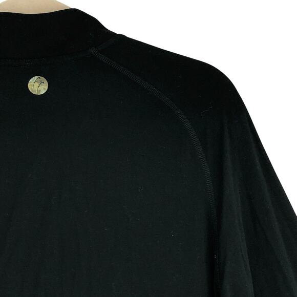 Free Fly Mens Size M Sweater Lightweight Bamboo 1/4 Zip Thumb Holes Black - Picture 12 of 16